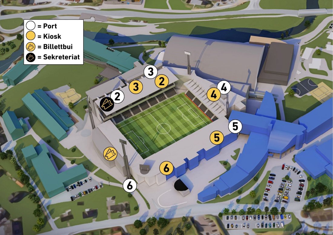 kart over Fosshaugane Campus