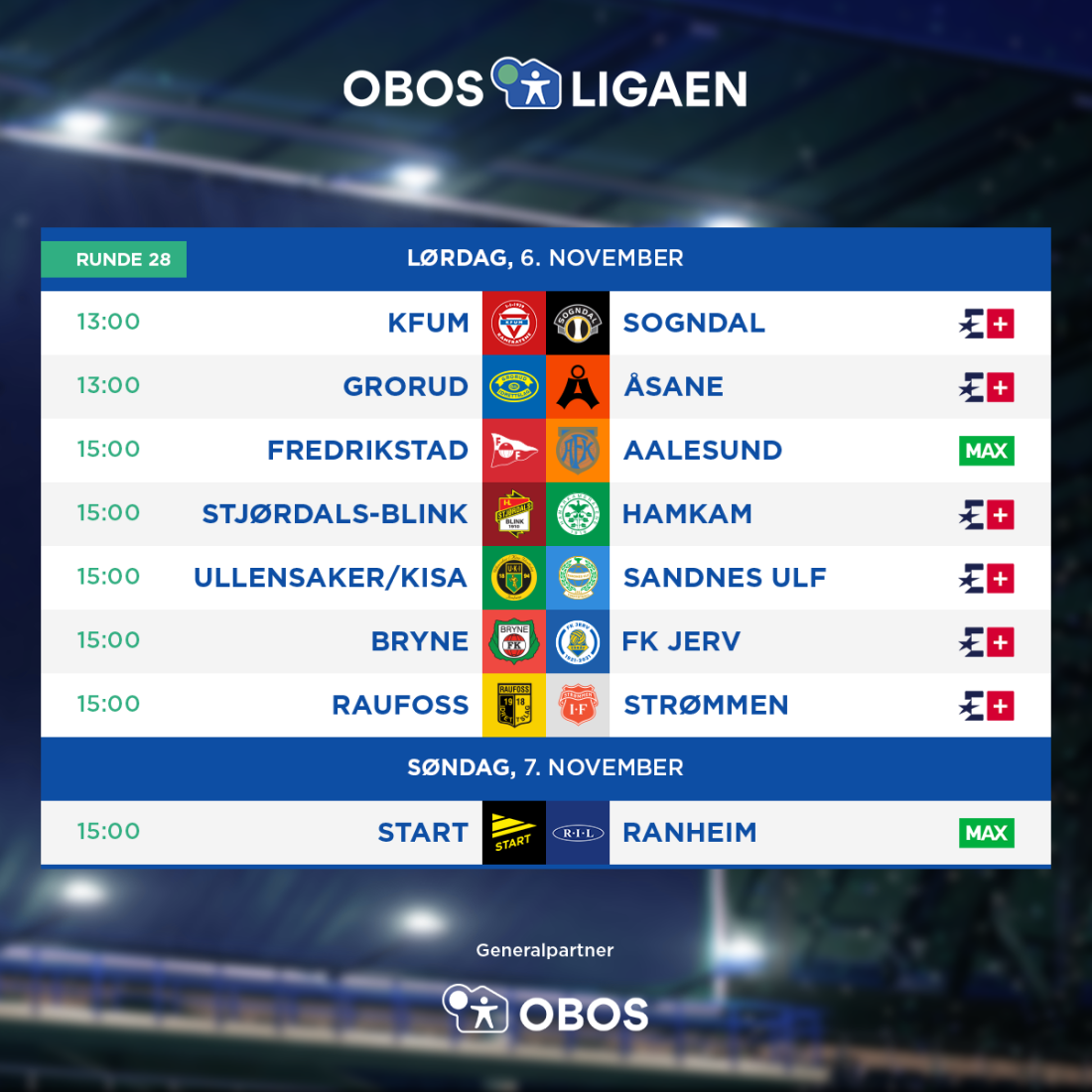 OBOS-ligaen - 2021 - Rundeoppsett - Runde 28.png