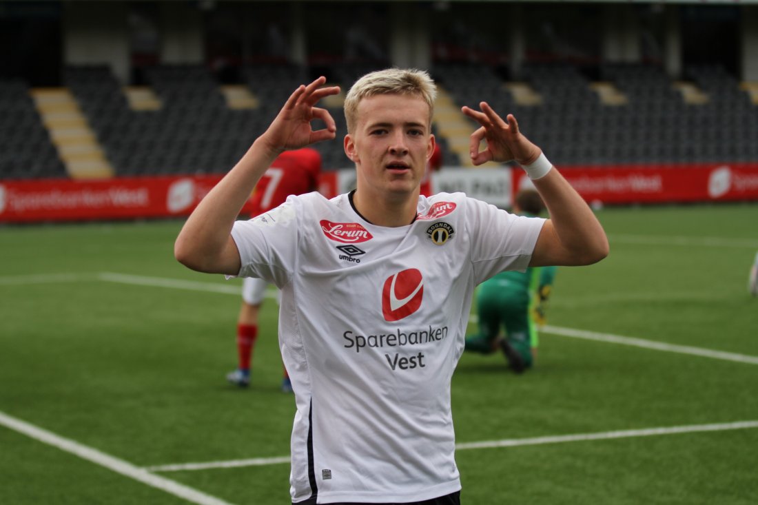 Joakim Nundal feirar etter scoring mot Høyang
